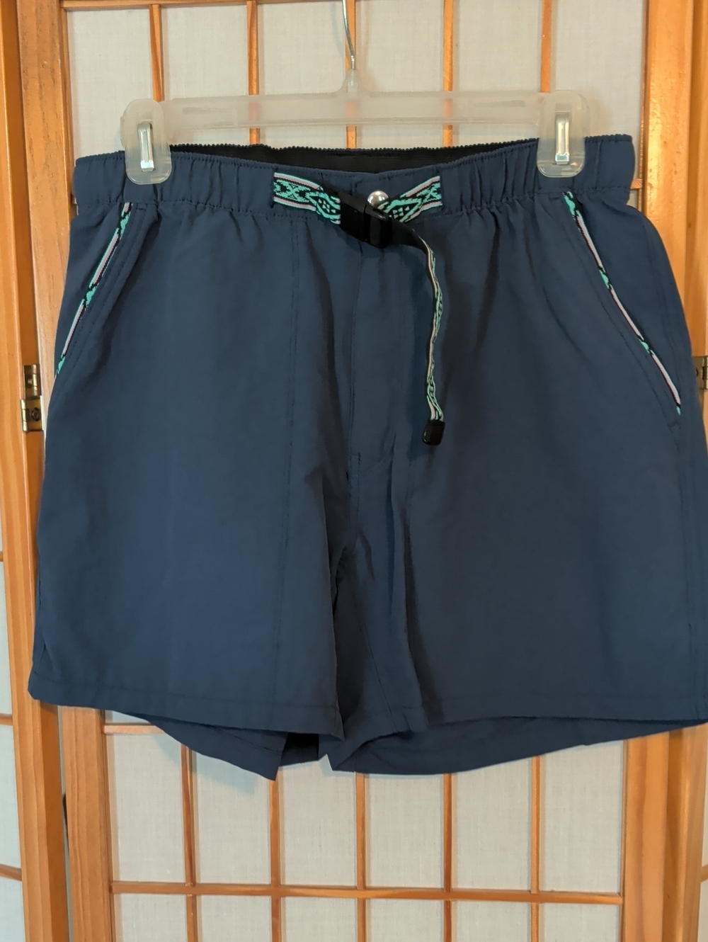 chubbies Navy Athletic Drawcord Shorts with Teal Accent